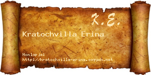 Kratochvilla Erina névjegykártya